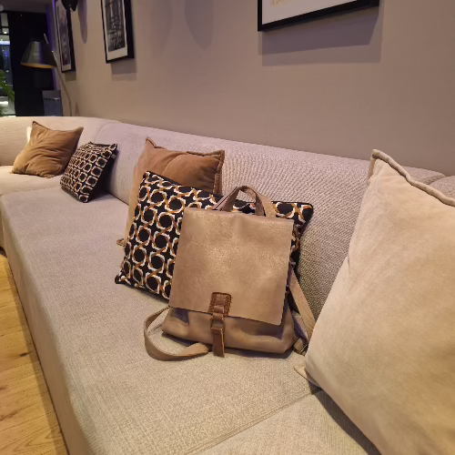 Teilleder Rucksack Tasche