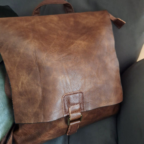 Teilleder Rucksack Tasche
