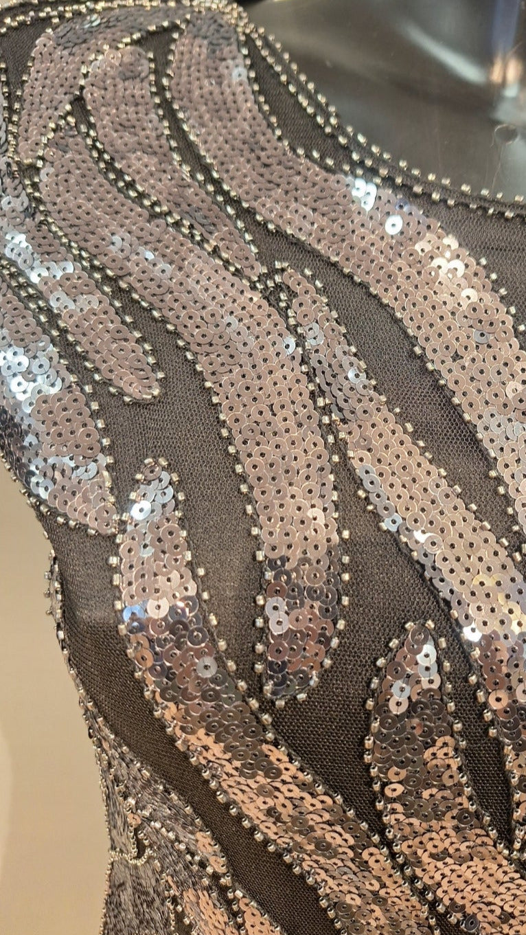 Exklusives Glitzerkleid - Silber