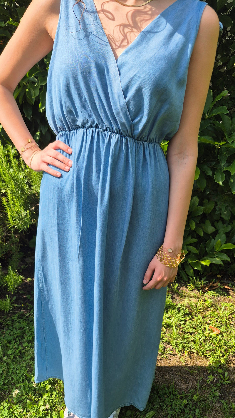 Stylisches Jeans - Kleid Ärmellos
