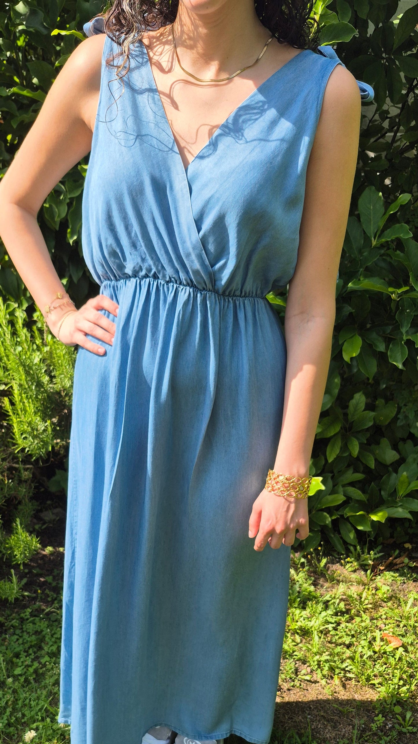 Stylisches Jeans - Kleid Ärmellos