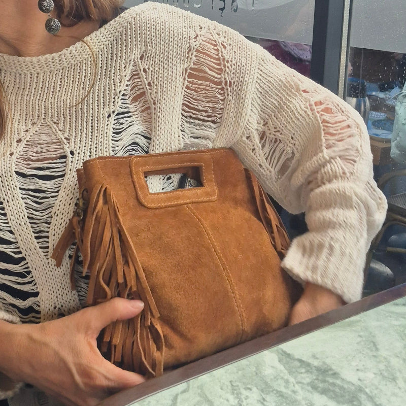Wildleder Tasche mit Fransen