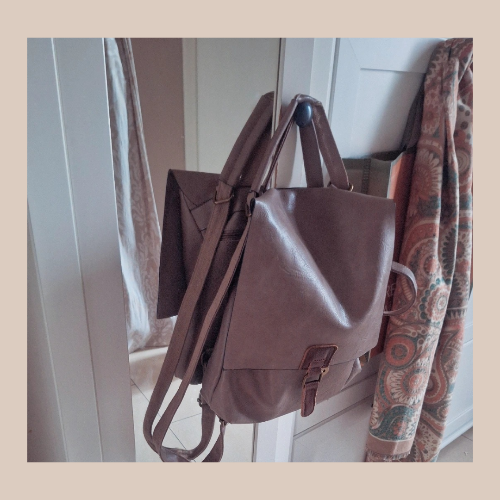 Teilleder Rucksack Tasche