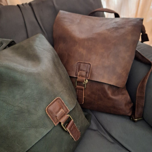 Teilleder Rucksack Tasche